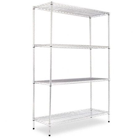 Alera Technologies Alera  Wire Shelving Starter Kit- 4 Shelves- 48w x 18d x 72h- Silver SW50-4818SR